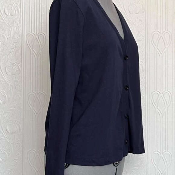 Never worn TOAST cotton hemp navy cardigan knit top size L Large (rather small) - Picture 2 of 3
